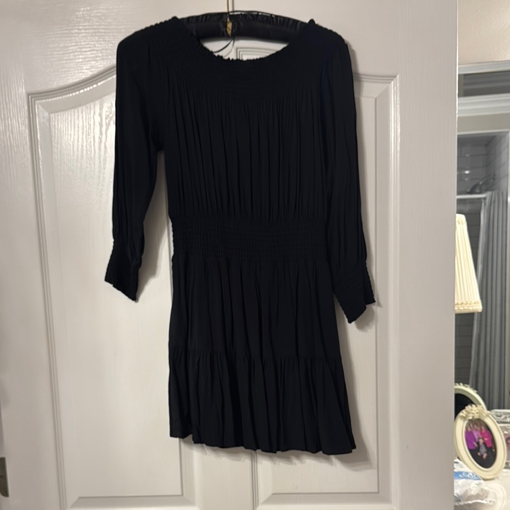 GB Girls Black Sheath Dress with 3/4 Cuffed Sleeves